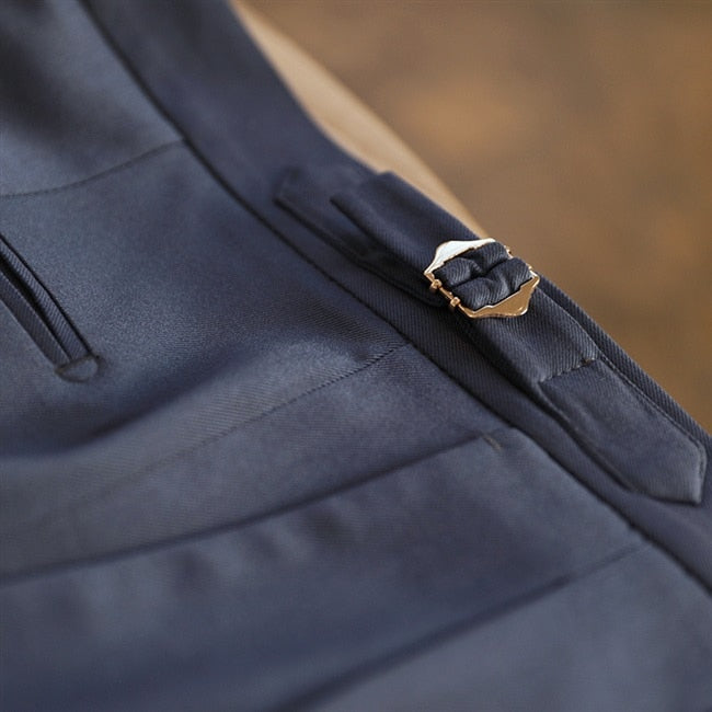 Solid Rolled Up and Waist Sash Style Trousers