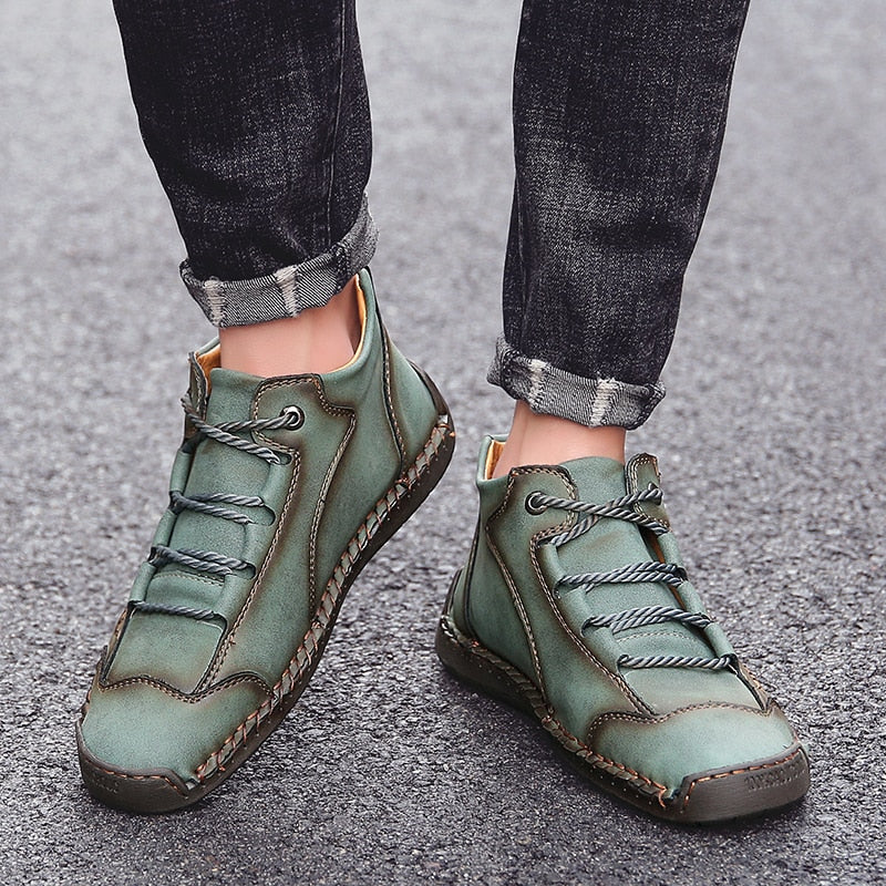 Outdoor Style Leather Lace-up Men Ankle Boots