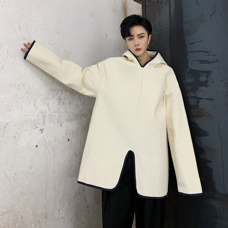 Solid Gothic Riding Hood Streetwear Style Men Jacket