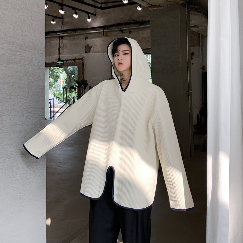 Solid Gothic Riding Hood Streetwear Style Men Jacket