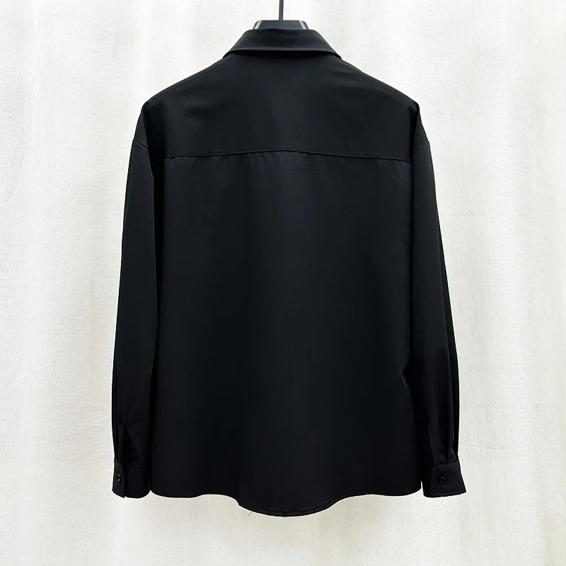 Single Breasted Buckle Solid Shirt