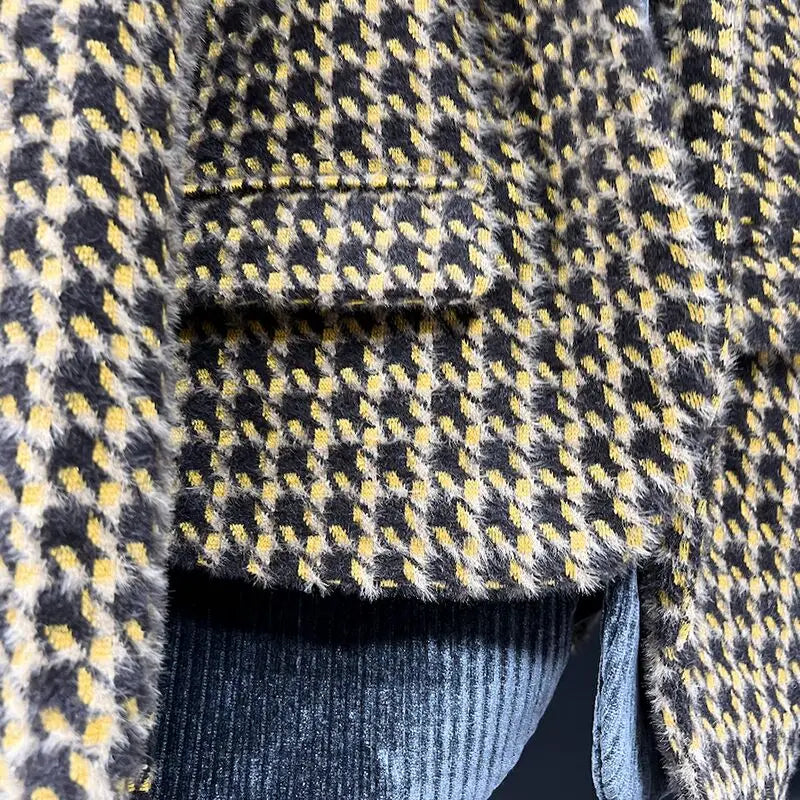 Thick Fake Two Pieces Yellow Blazer