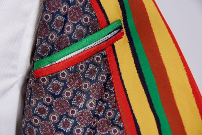 Bright Colourful Stripe Stage Style Men Costume Blazer - FanFreakz