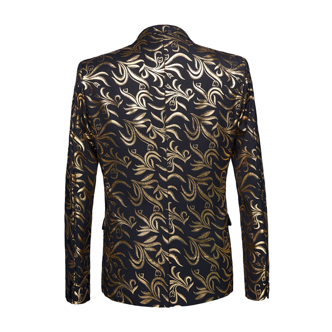 Gold Tide Pattern Men Slim Fit Blazer