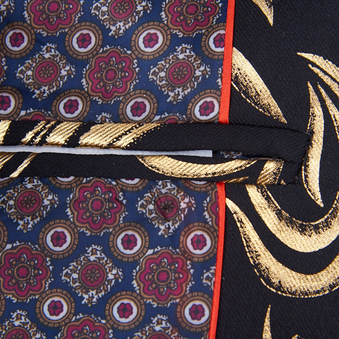 Gold Tide Pattern Men Slim Fit Blazer