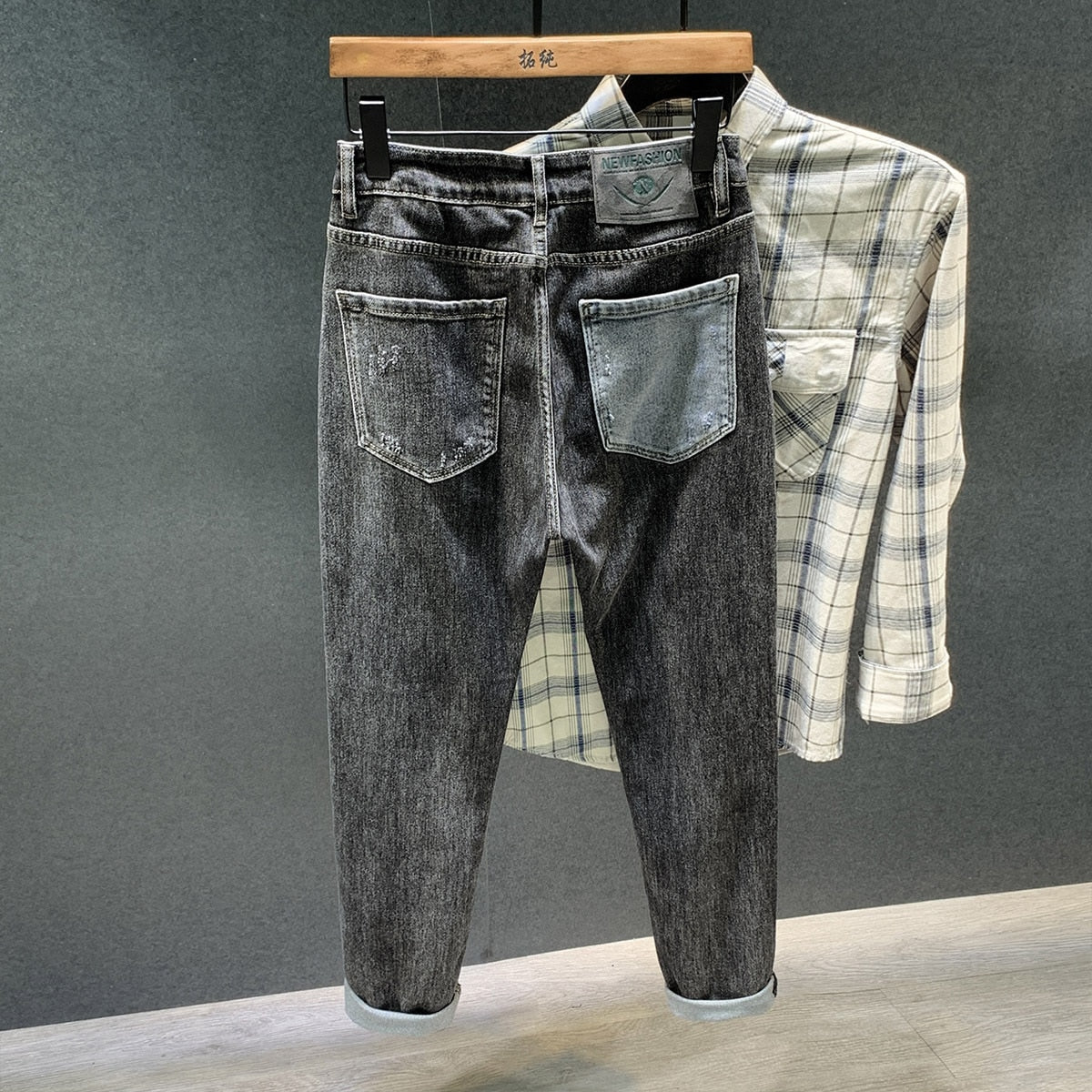 Patchwork Mixed Ripped Jeans