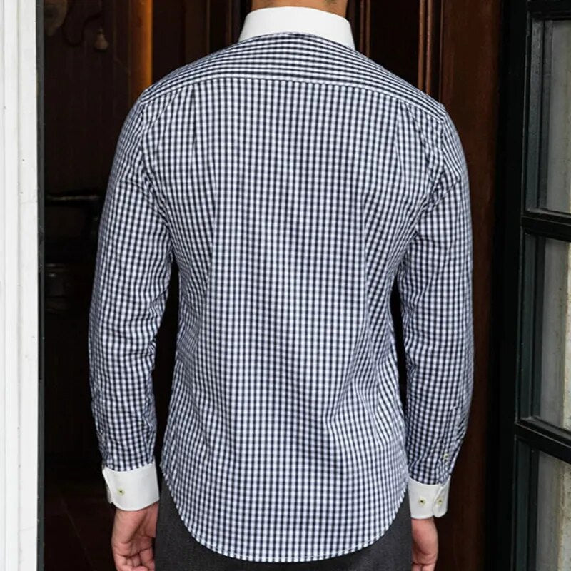 Square Plaid Pattern Single Breasted Shirt