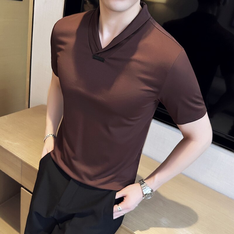 Slim Fit Ice Silk Casual Short Sleeve T-Shirt