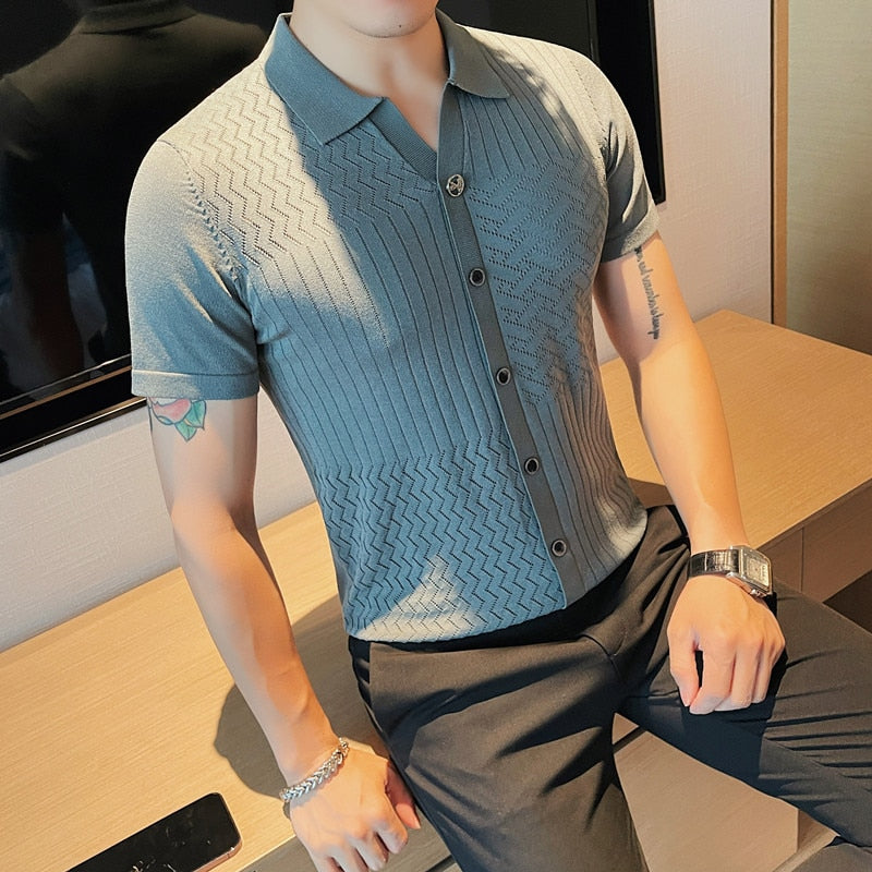 Casual Slim Fit Knitted Polo Shirt