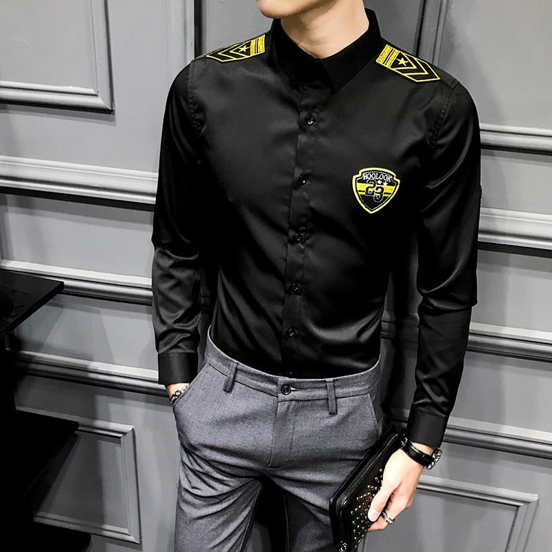 Army Men Shirt Casual Long Sleeve Shirt Men