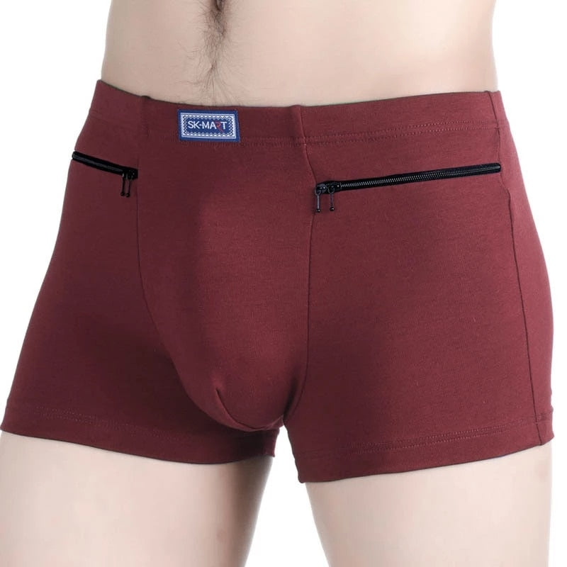 Double Zipper Pockets Breathable Boxers