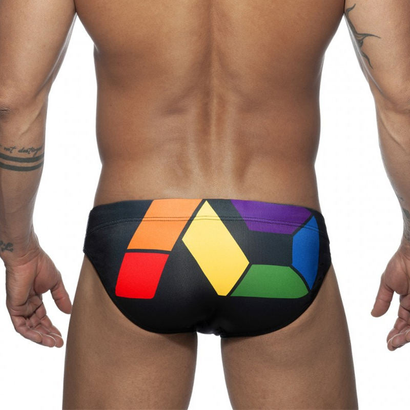 Solid Colorful Patchwork Sporty Men Brief
