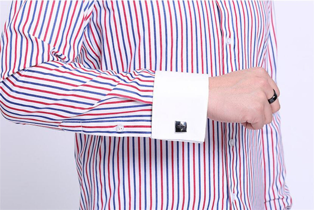 French Thin Rainbow Line Deco Long Sleeve Shirt