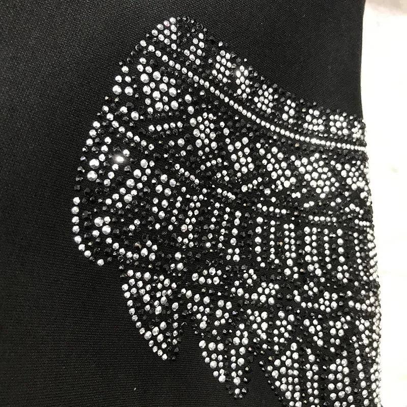 Rhinestone Wing Style On Sleeve Sweater