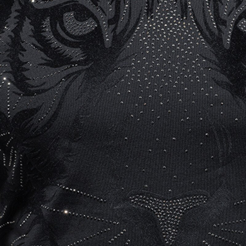 Rhinestone Tiger Motif T-Shirt