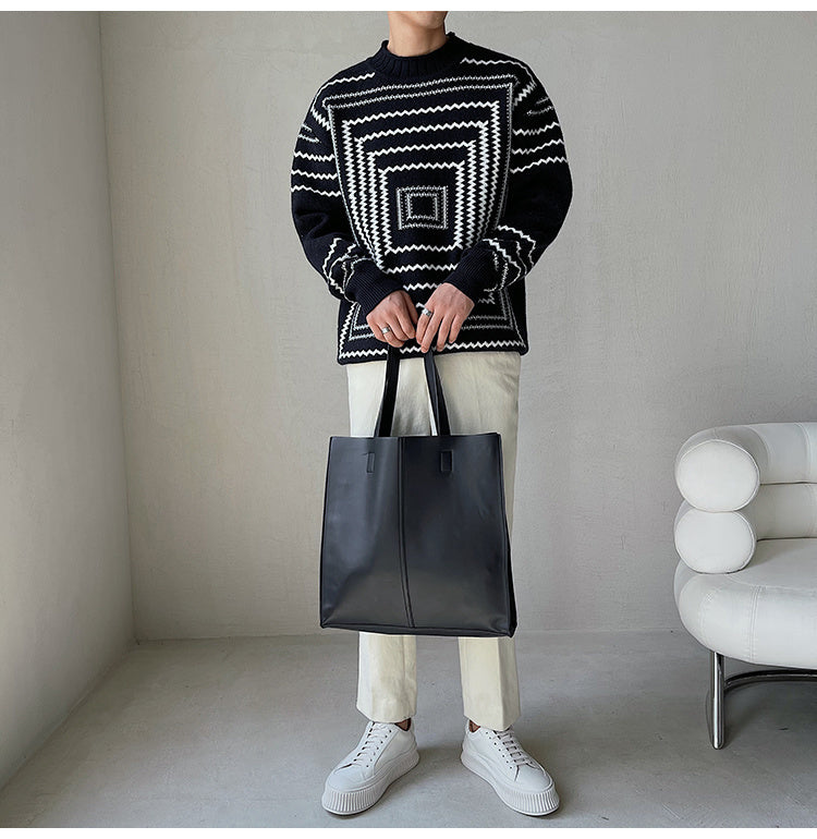 Raven Square Printed Pattern Sweater