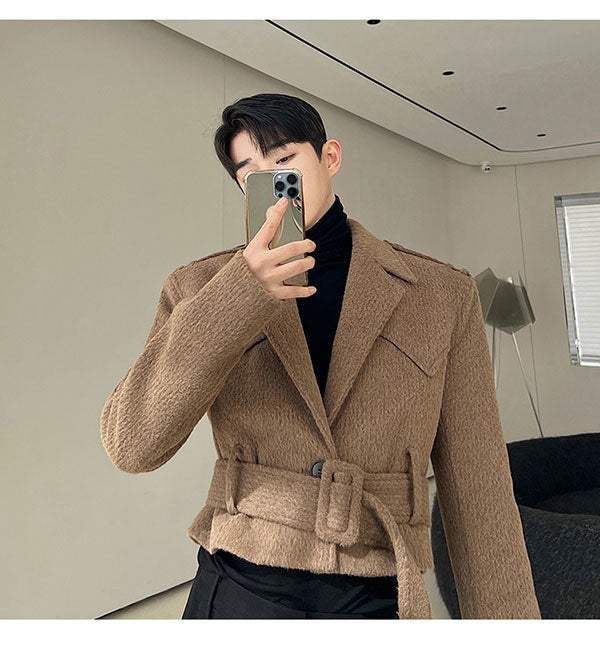 Crop Belt Eccentric Blazer