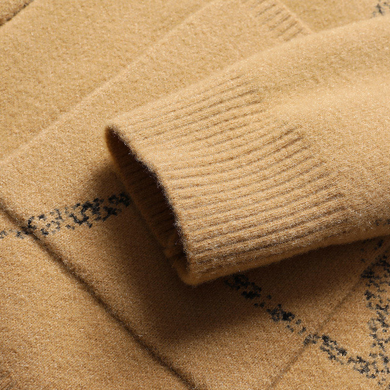 Printed Knit Pockets Cardigan