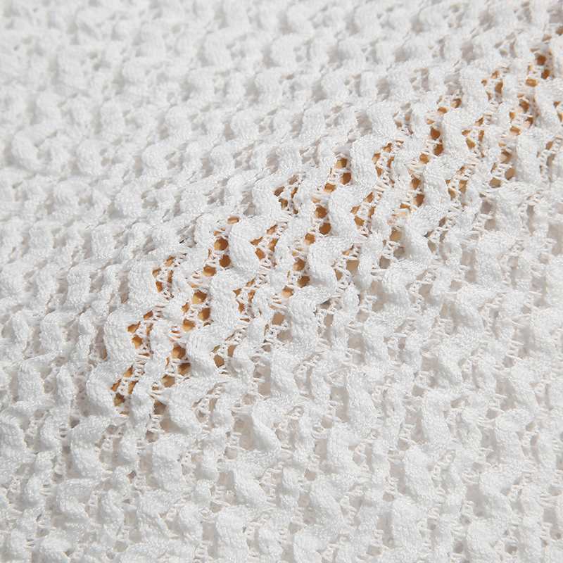 Hollow Out Transparent Solid White Tank Top