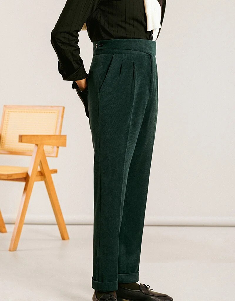 Regular Fit Solid Corduroy Tousers