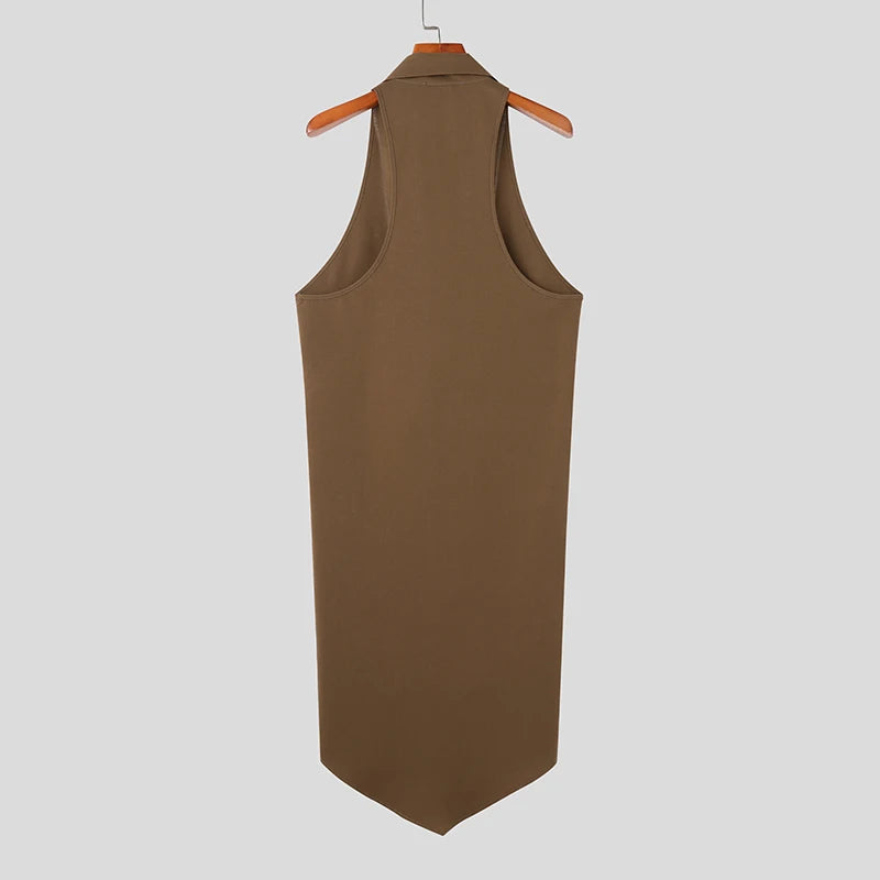 Long Back Double Breasted Vest