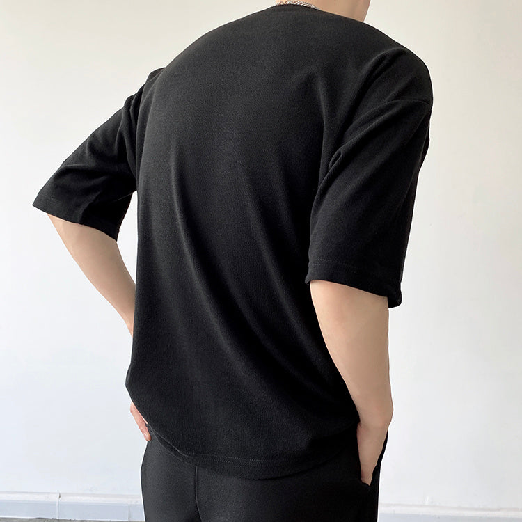 Leopard Patch Design Round Neck T-Shirt