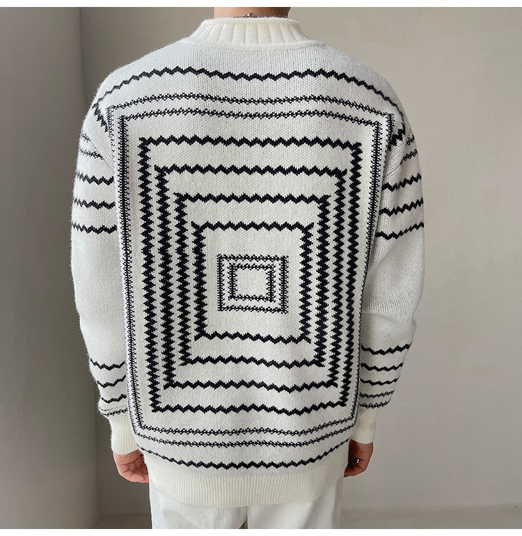 Raven Square Printed Pattern Sweater