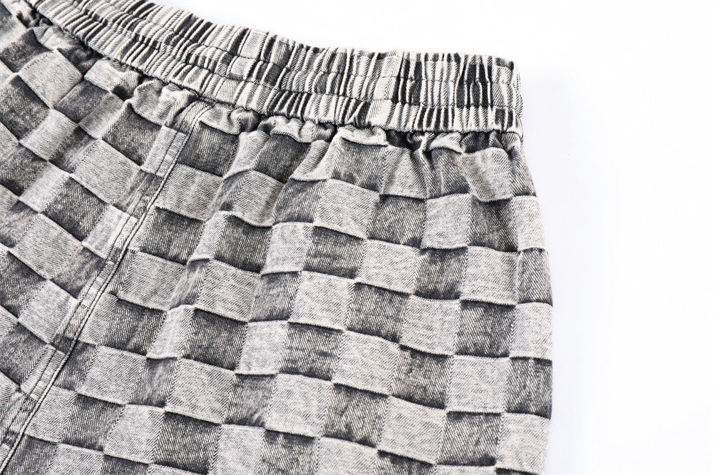 Checkered Hip Hop Polyester Men Short