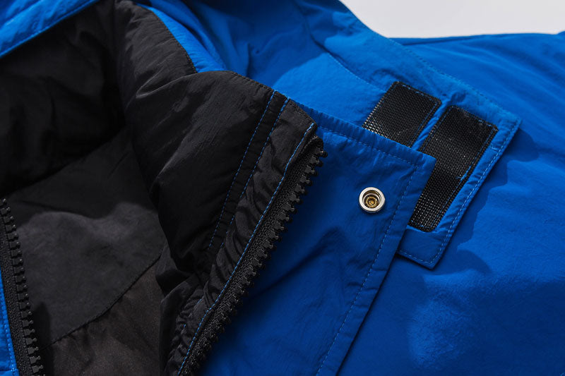 Letter Padded Pocket Hoodie Parka