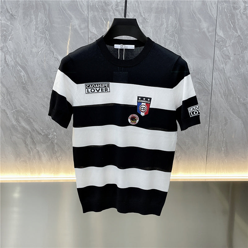 Big Stripes with Patch Short Sleeve T-Shirt