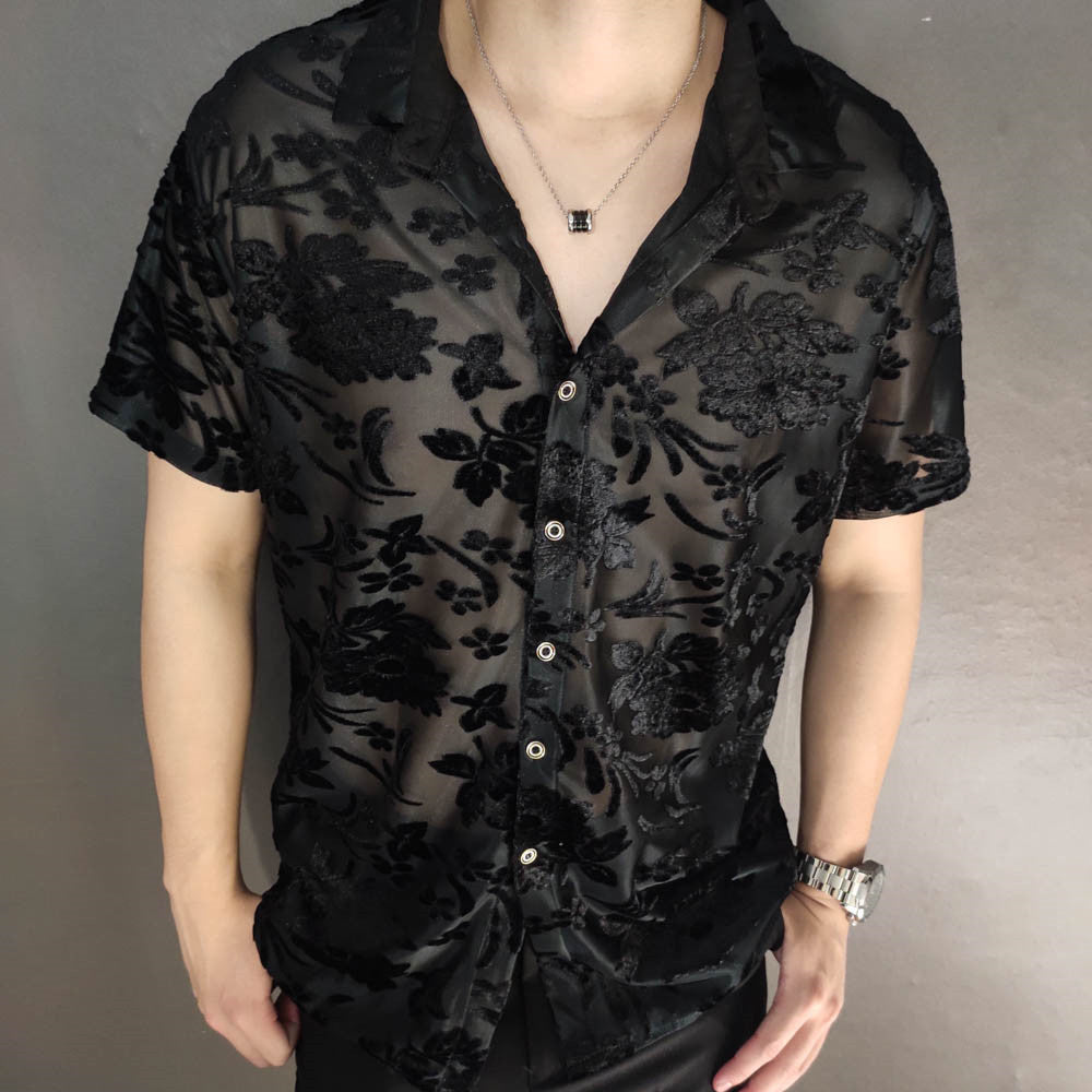 Floral Velvet Men's Shirt