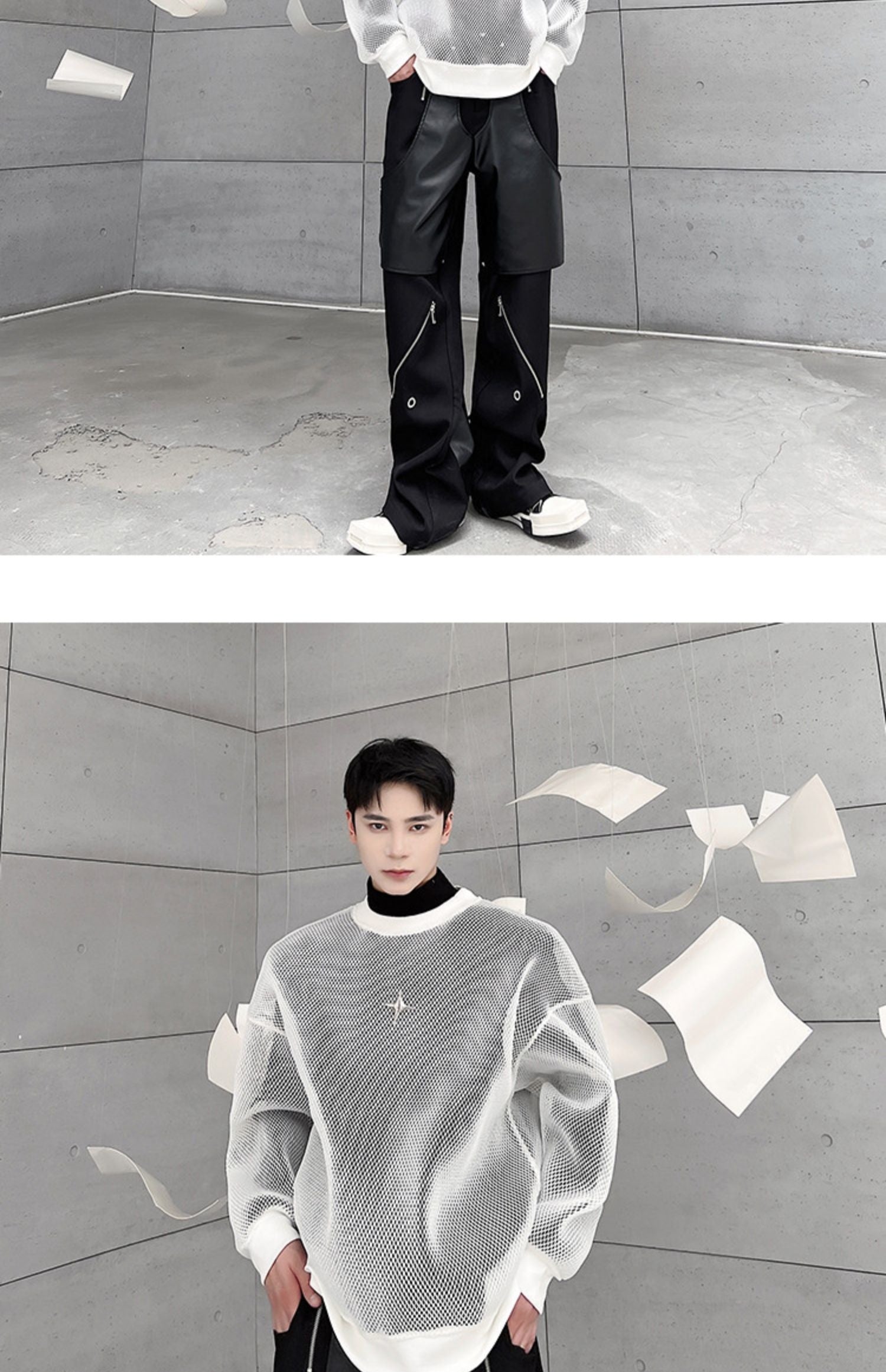 Star Darkwear Mesh Hollow Sweatshirt