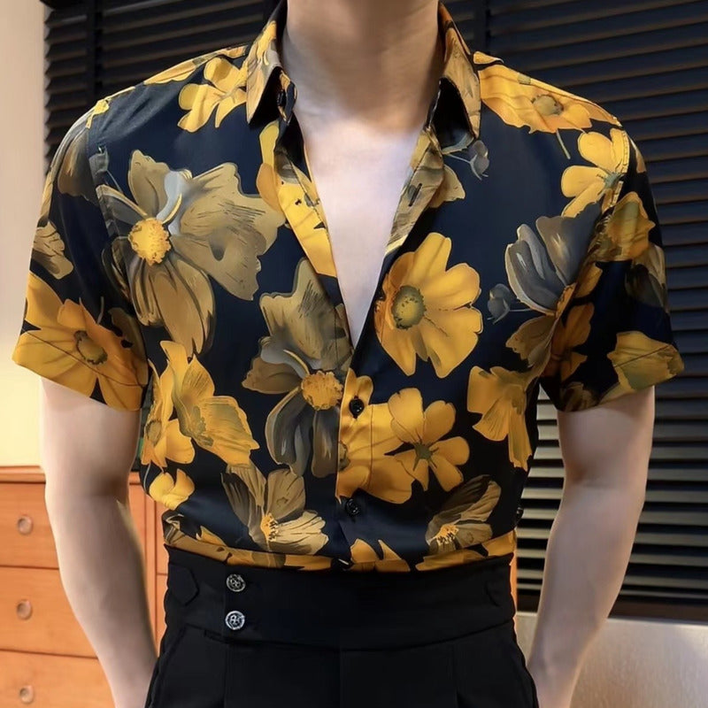 Casual Summer Floral Short Sleeve Shirt