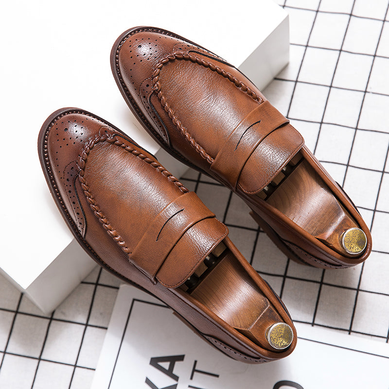 Solid PU Leather Men Loafers Shoes