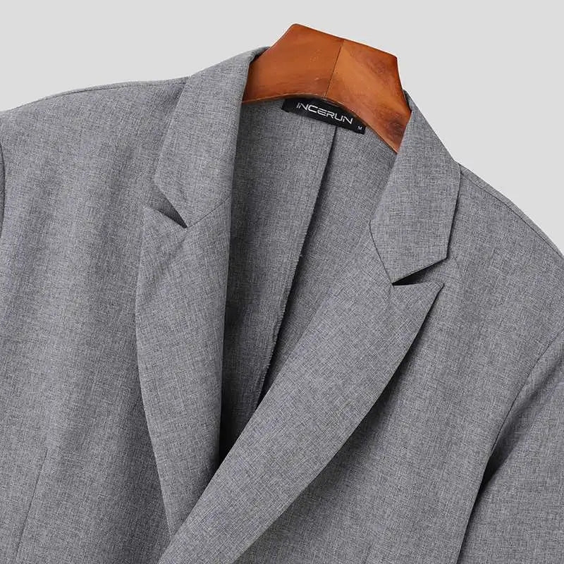 Solid Color Irregular Blazer Suit