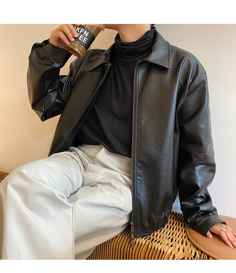 Loose Casual Pu Leather Jacket