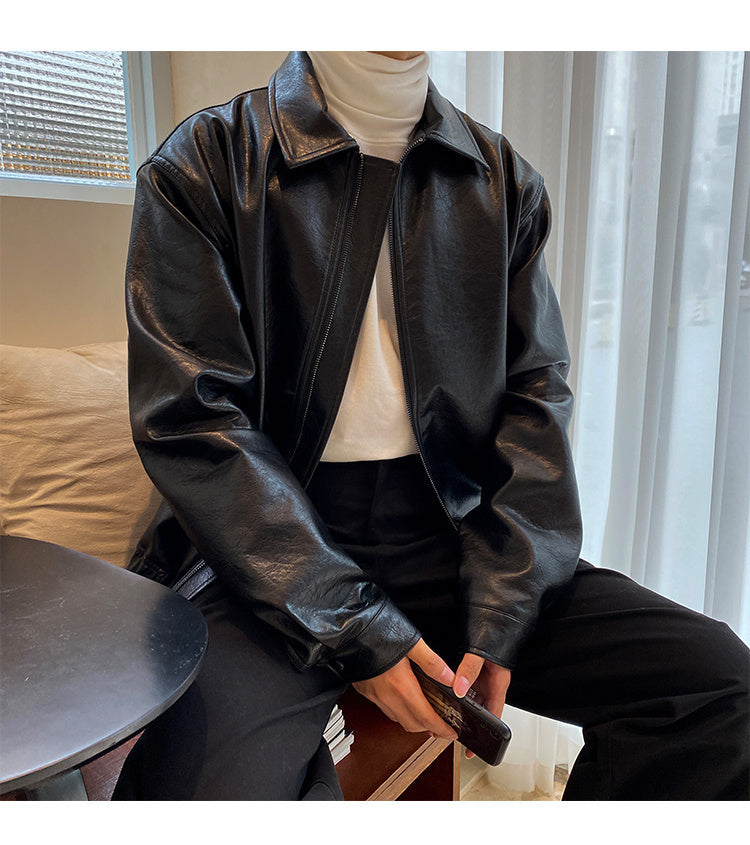Loose Casual Pu Leather Jacket