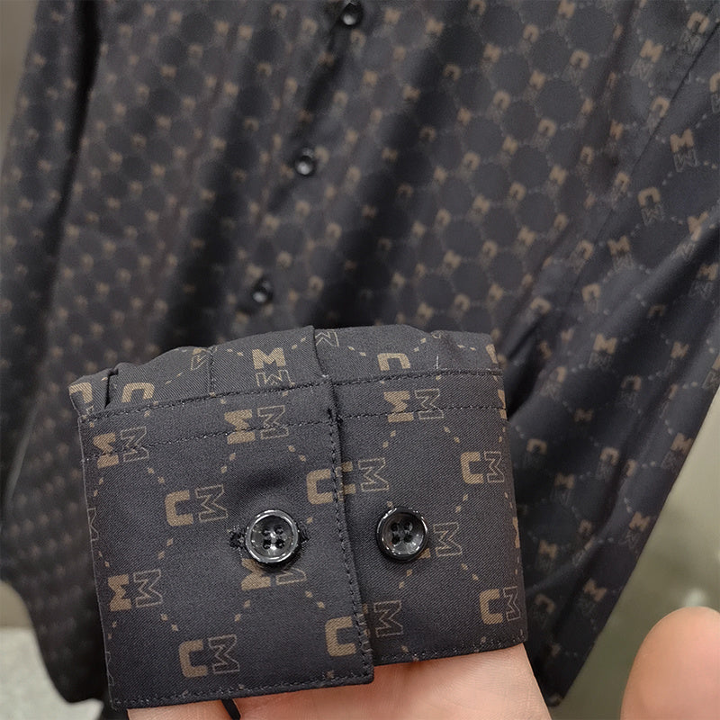 Full Letter Geometric Print Pattern Shirt