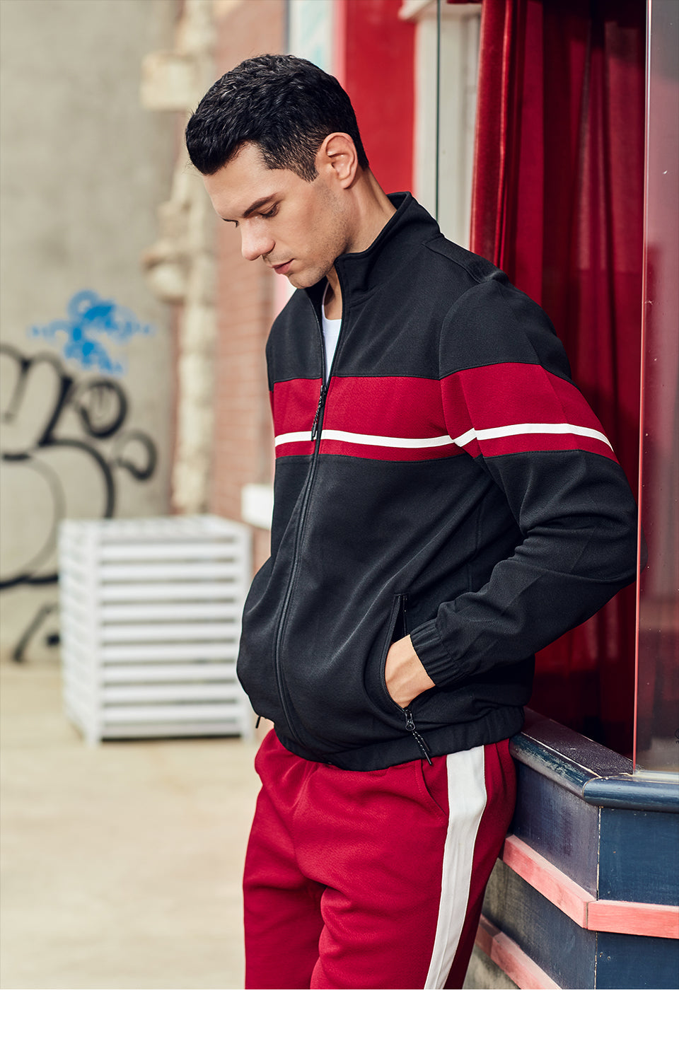 Horizontal Striped Printed Pants Set