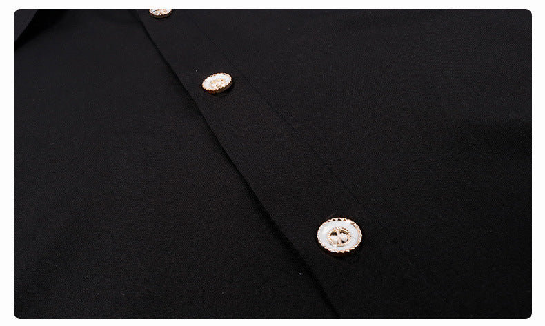 Solid Black Rock Polyester Shirt