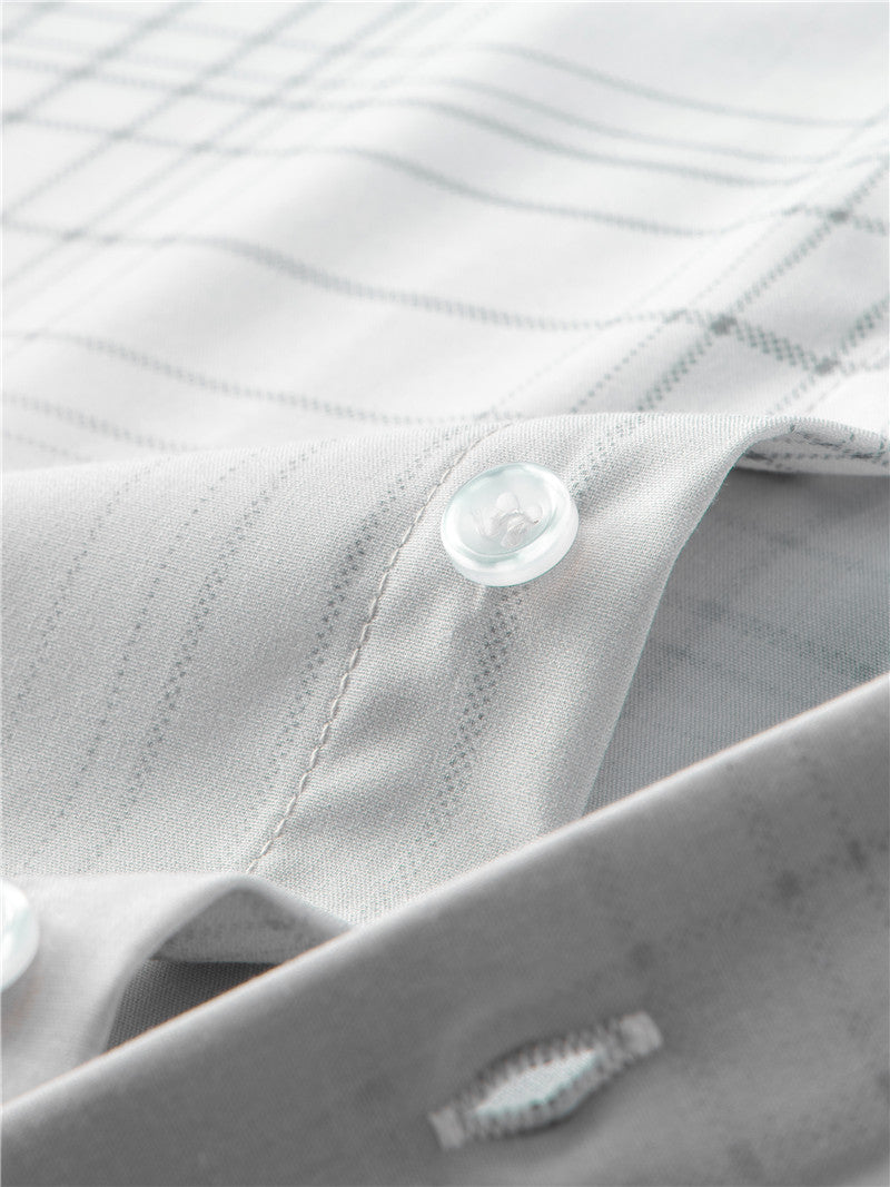 Gradient Plaid Pattern Polyester Shirt