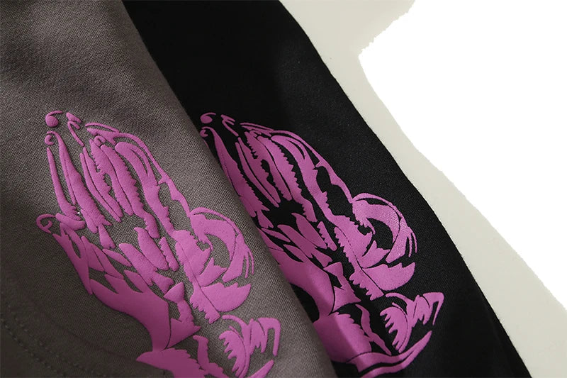 Harajuku Retro Letter Foam Hoodie