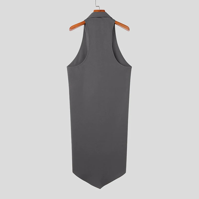 Long Back Double Breasted Vest