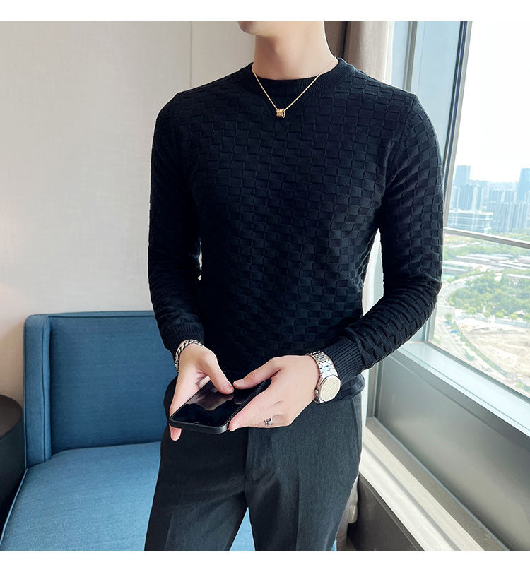 Dark Marmalade Plaid Knit Sweater