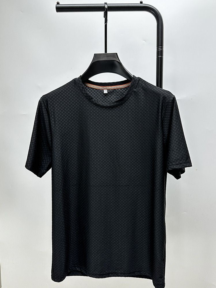 Checkered Waffle O-Neck T-Shirt