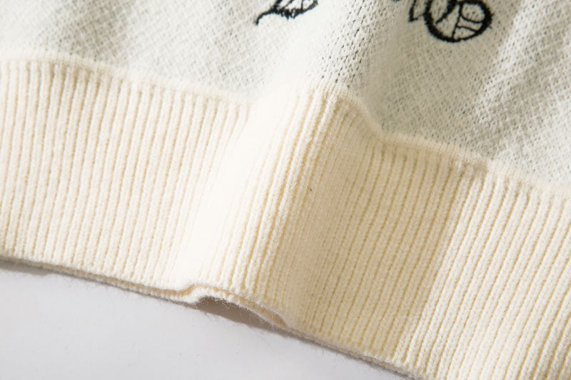 Retro Streetwear Vintage Knitted Sweater