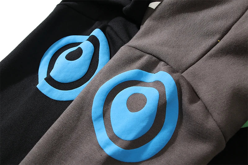 Harajuku Retro Letter Foam Hoodie