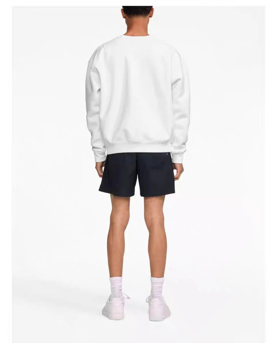 Cotton Letter Printed O-Neck Sweater