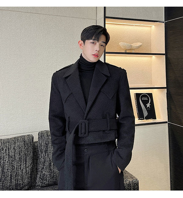 Crop Belt Eccentric Blazer