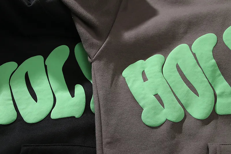 Harajuku Retro Letter Foam Hoodie